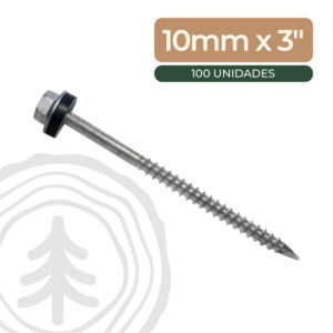 Tornillo Autoperforante Punta Labio con Golilla 10mm x 3 (100 Unidades)