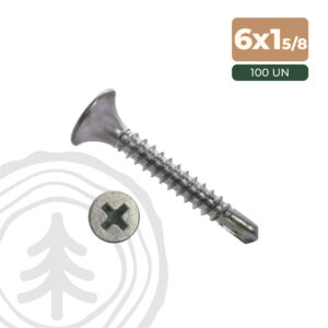 Tornillo Volcanita Zinc 6x1 5/8 (Bolsa 100 unidades)